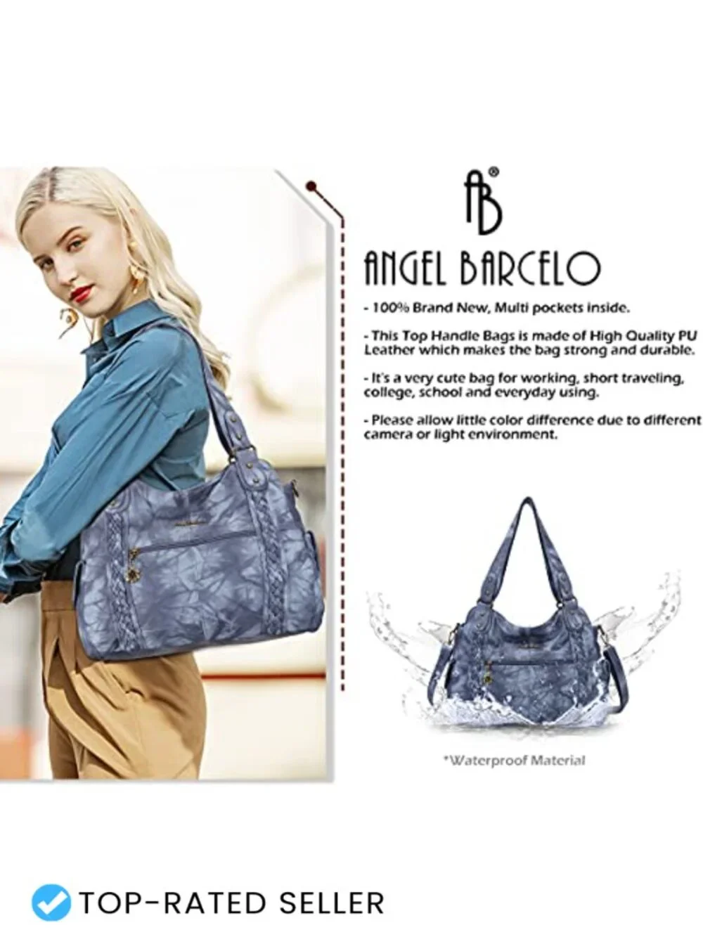 PU Leather Hobo Tote Crossbody Shoulder Bag Ladies Handbag Purse (NO COLOR)